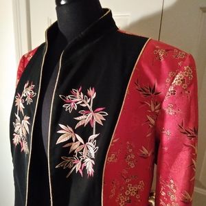 Le Sien- Black/Red/Gold Mandarin Jacket